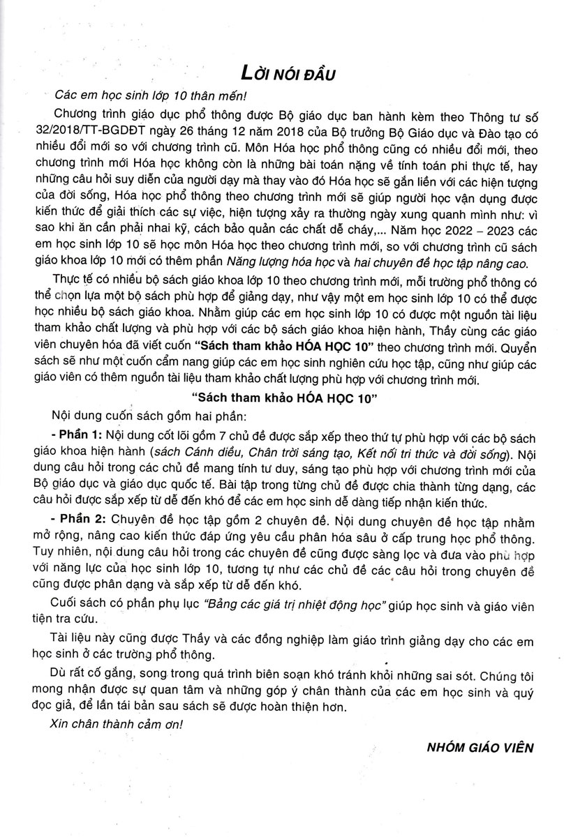Sách Tham Khảo Hóa Học Lớp 10 (Biên Soạn Theo Chương Trình GDPT Mới)_HA