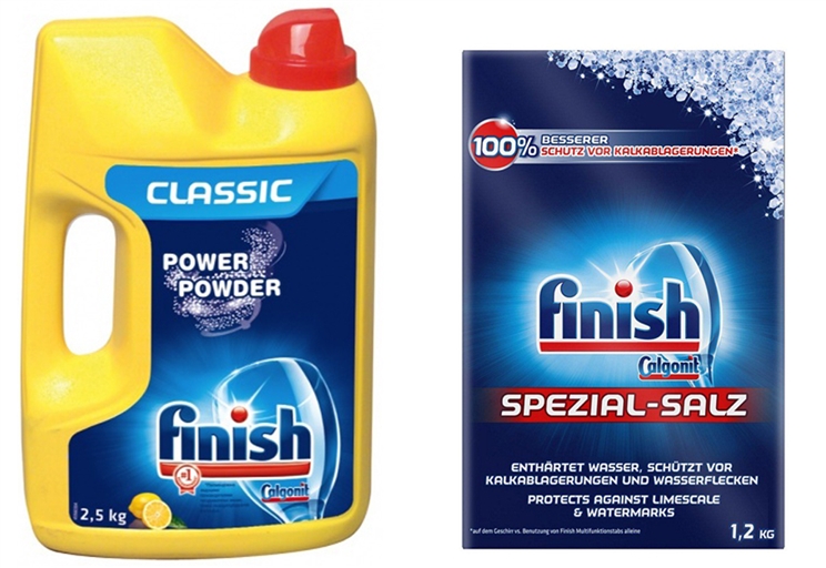 Combo Bột rửa bát Finish 2.5kg + Muối Finish 1.2kg