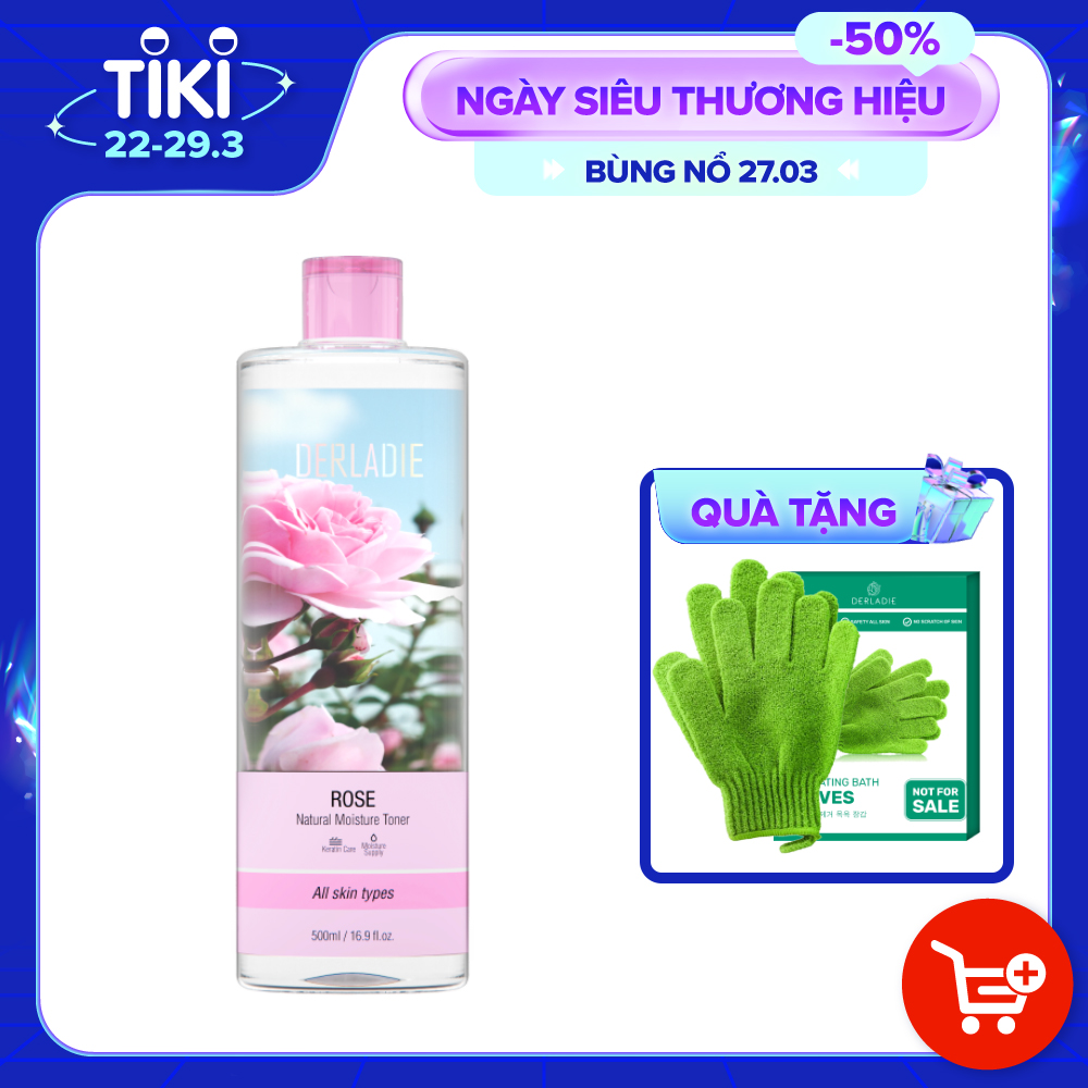 Nước Hoa Hồng Cấp Ẩm Derladie Rose Natural Moisture Toner 500ml