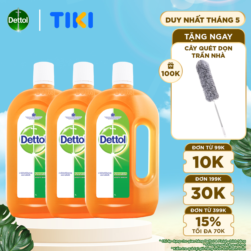 Combo 3 Dung dịch diệt khuẩn đa năng Dettol 1L