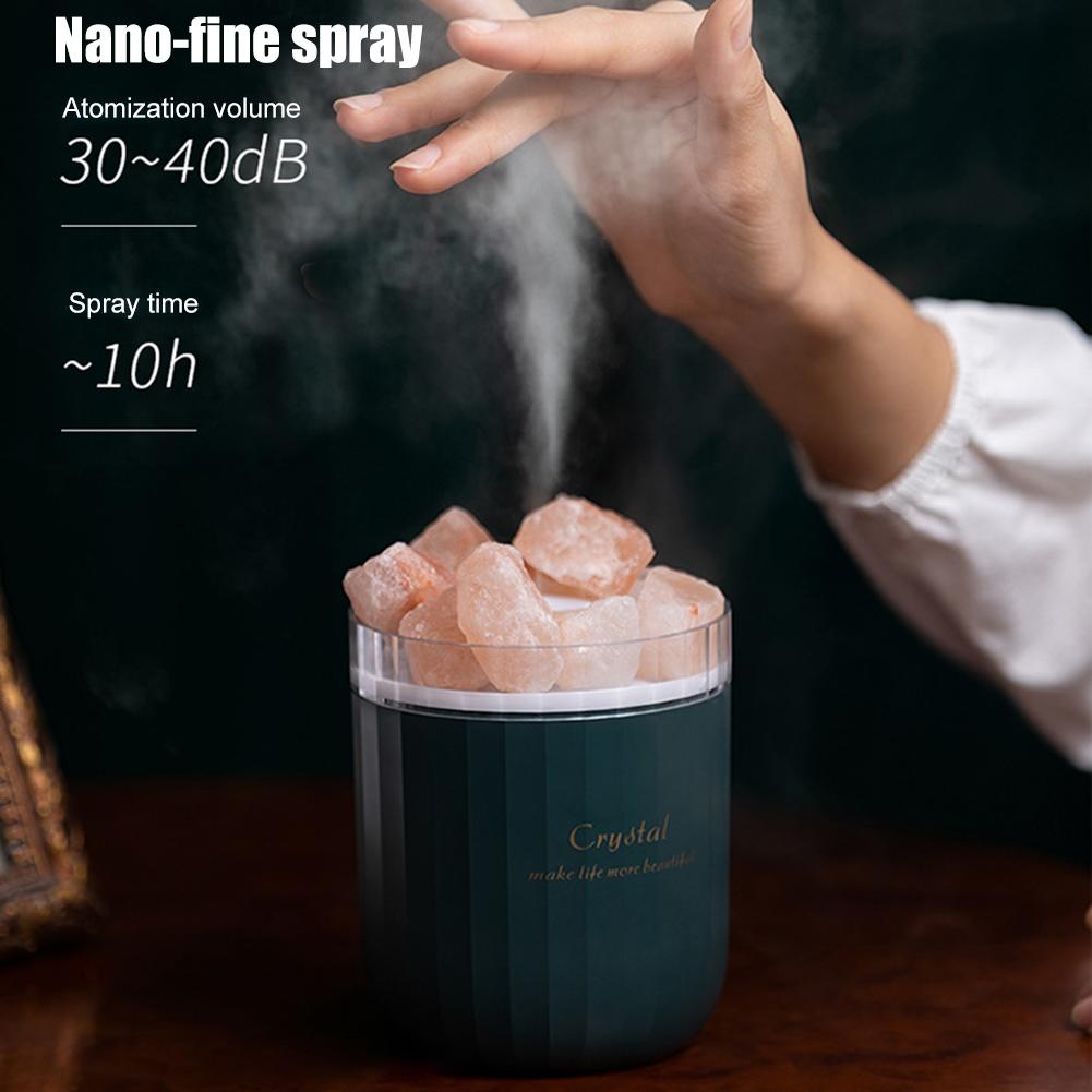 Pha Lê Aromatheraphy Máy Phun Sương Tạo Độ Ẩm USB Không Dây Máy Khuếch Tán Tinh Dầu Phun Sương Tạo Xịt LED Muối Thoáng Mát Sương Máy Phun Sương Tạo Độ Ẩm