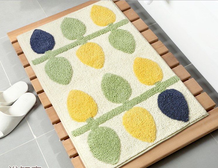 Thảm Cotton Len Dệt Vải Nổi Chiếc Lá Cao Cấp PA9162