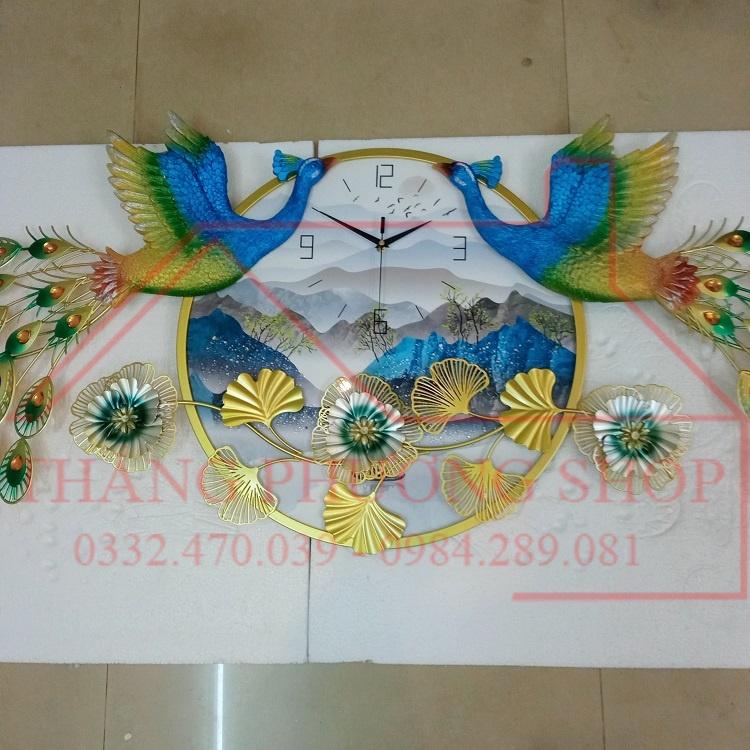 Đồng Hồ Treo Tường Trang Trí Chim Công Uyên Ương TP-066-1