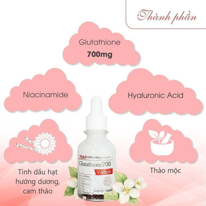 Combo Dưỡng Trắng Da Angel's Liquid 7DAY Whitening Program Glutathione 700V