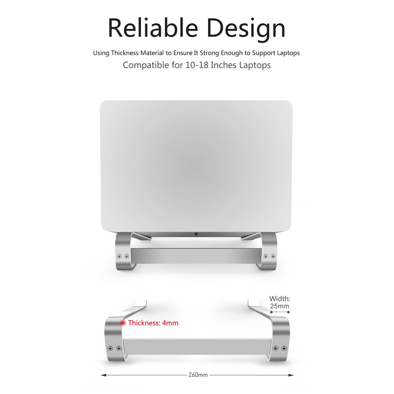 Aluminum Laptop Stand Stable Ergonomic Computer Stand Riser for 10-18Inch Desk Computer
