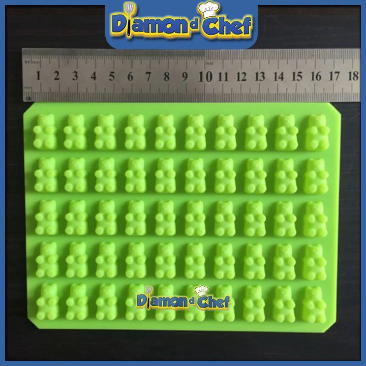 Khuôn Silicon 50 Gấu Làm Kẹo Chip Chip / Tặng kèm ống bơm 5ml làm dễ dàng hơn