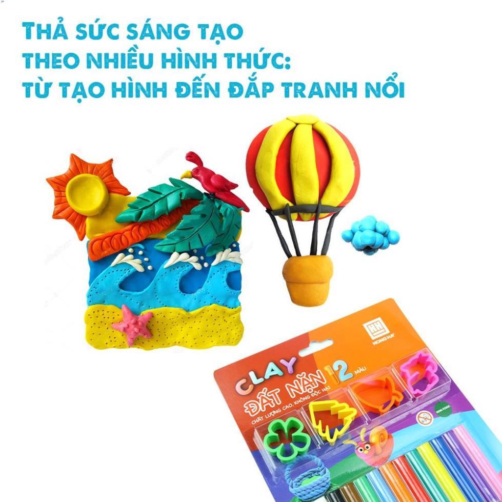 Đất nặn học sinh Hồng Hà , Hộp 8 và 12 màu kèm khuôn