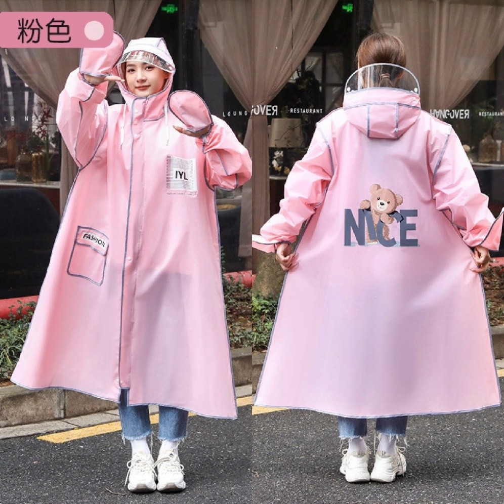 Áo Mưa Thời Trang Gấu Nice – Áo Mưa Có Kính Che Mặt Kèm Khóa Kéo Tiện Lợi – Chất Liệu Dày Dặn – Áo Mưa Gấu Nice