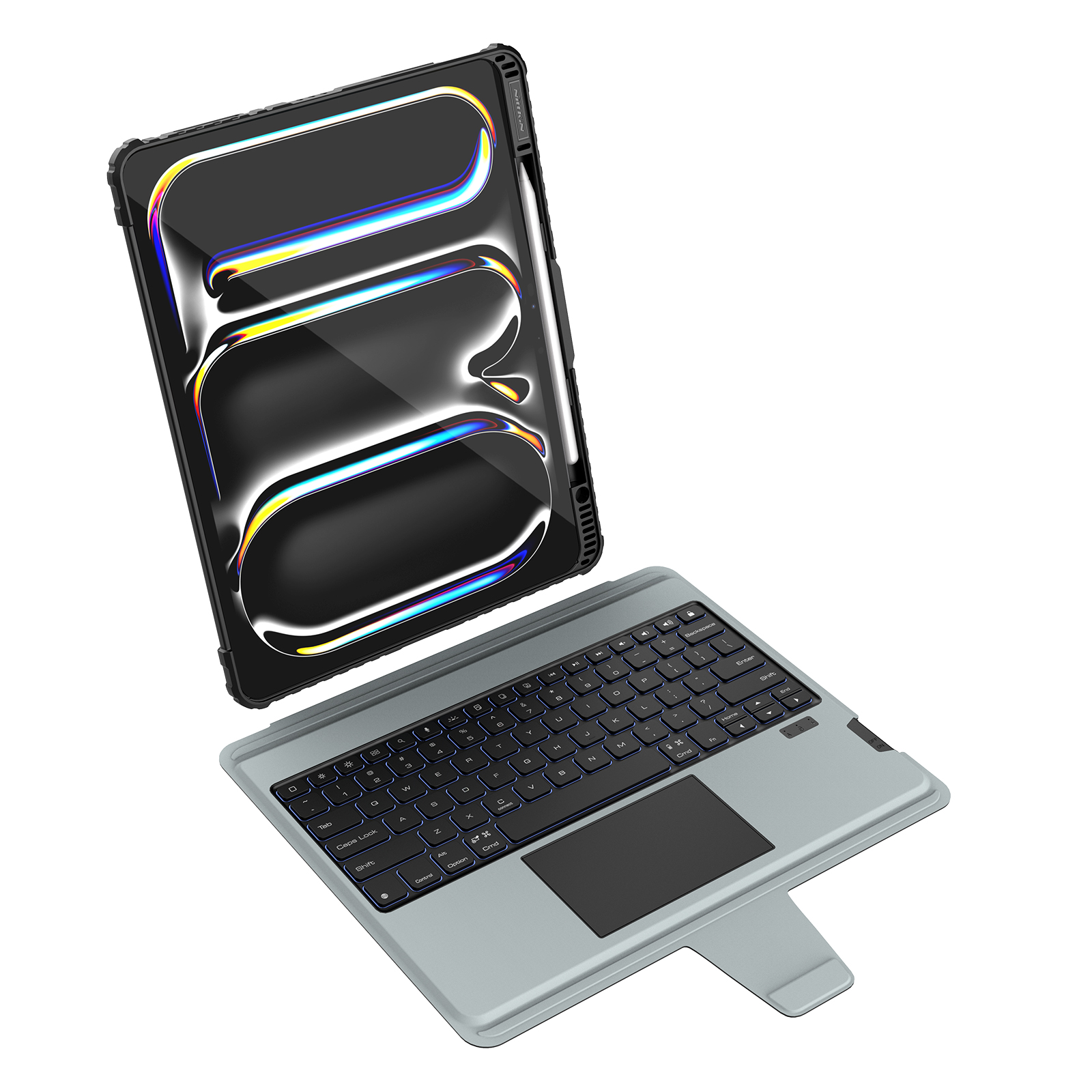 Bao Da Kèm Bàn Phím cho iPad Pro 11 inch &amp; iPad Pro 13 inch M4 2024 Nillkin Bumper Combo Case Keyboard (Có Đèn Nền Backlit Keyboard) - Hàng Chính Hãng