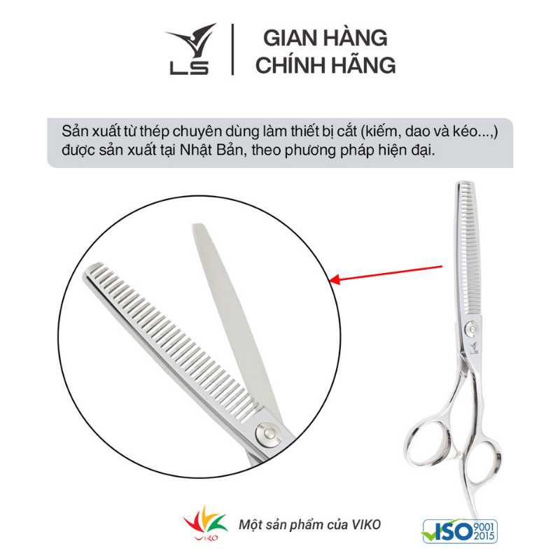 Kéo tỉa tóc LS rơi 15-20% quai offset vênh đỡ ngón cố định T3132