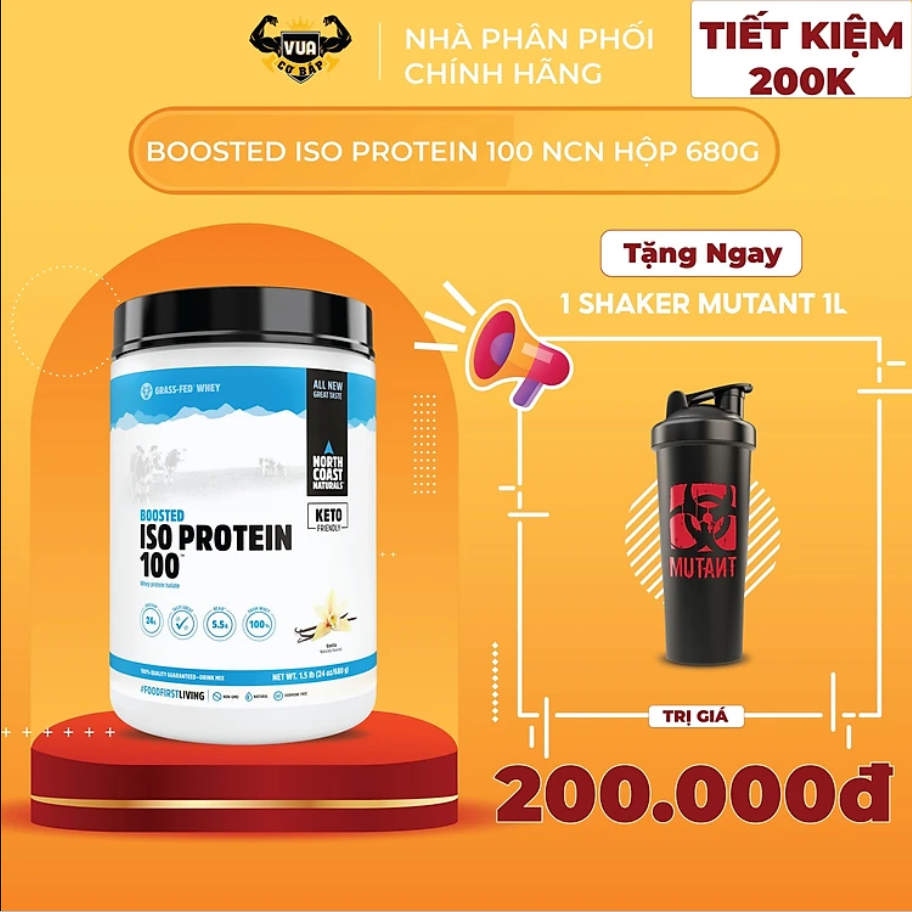 Sữa Tăng Cơ Boosted Iso Protein 100 North Coast Naturals Hộp 680g