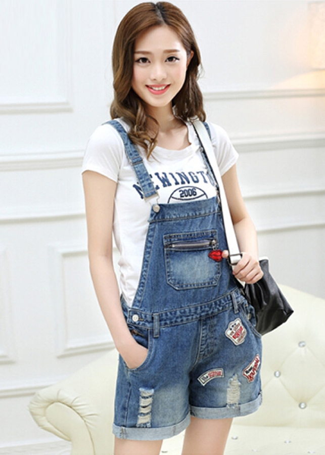 Quần Yếm Jean Nữ Y513 - Xanh