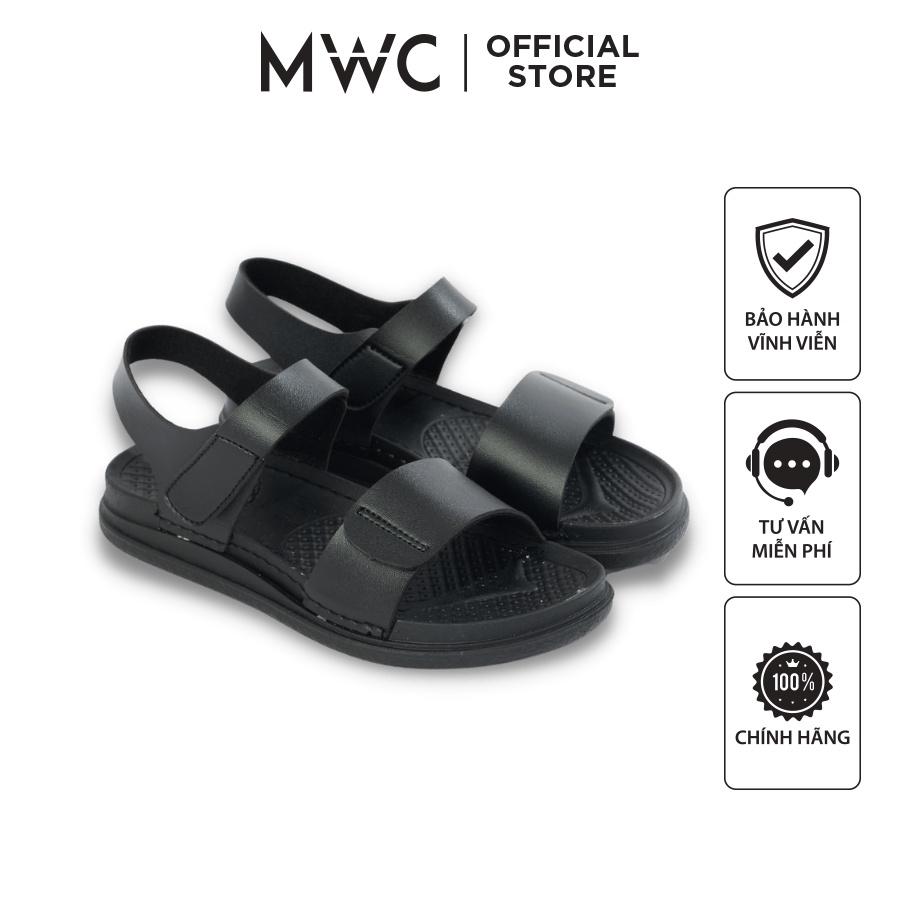 Giày sandal nữ MWC 2973 - Giày Sandal Quai Ngang Bản To Quai Dán Cách Điệu Thời Trang