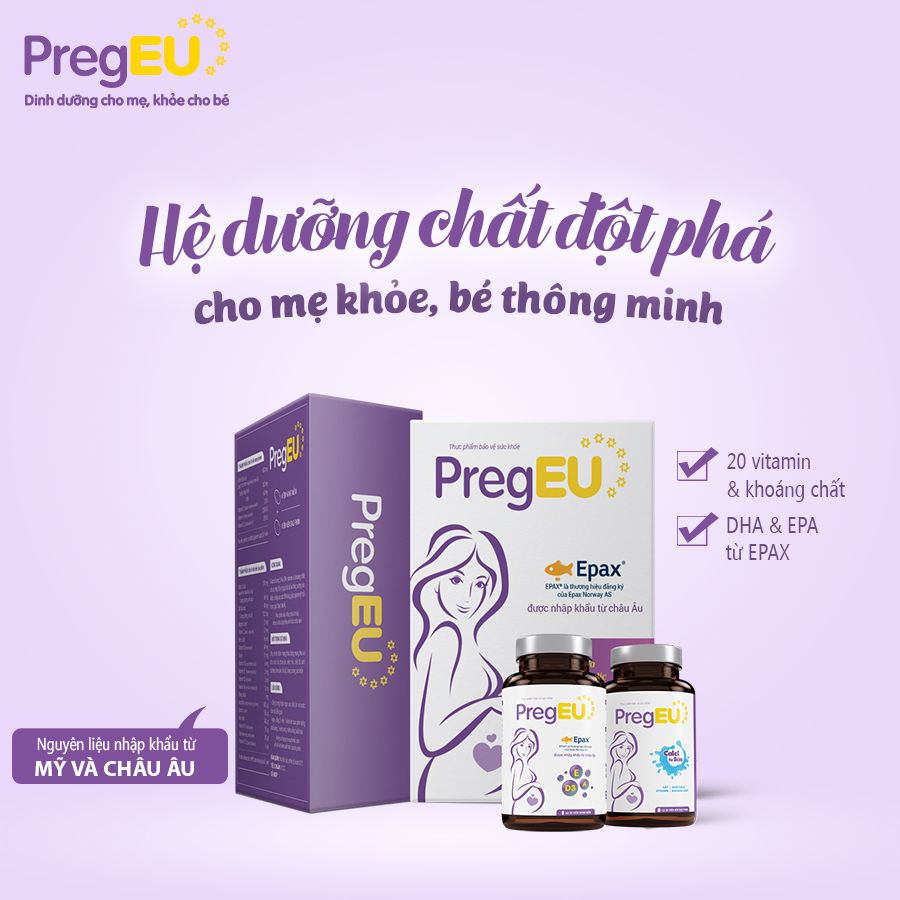Viên bổ tổng hợp PregEU - hỗ trợ cho phụ nữ dự định hoặc đang mang thai và cho con bú