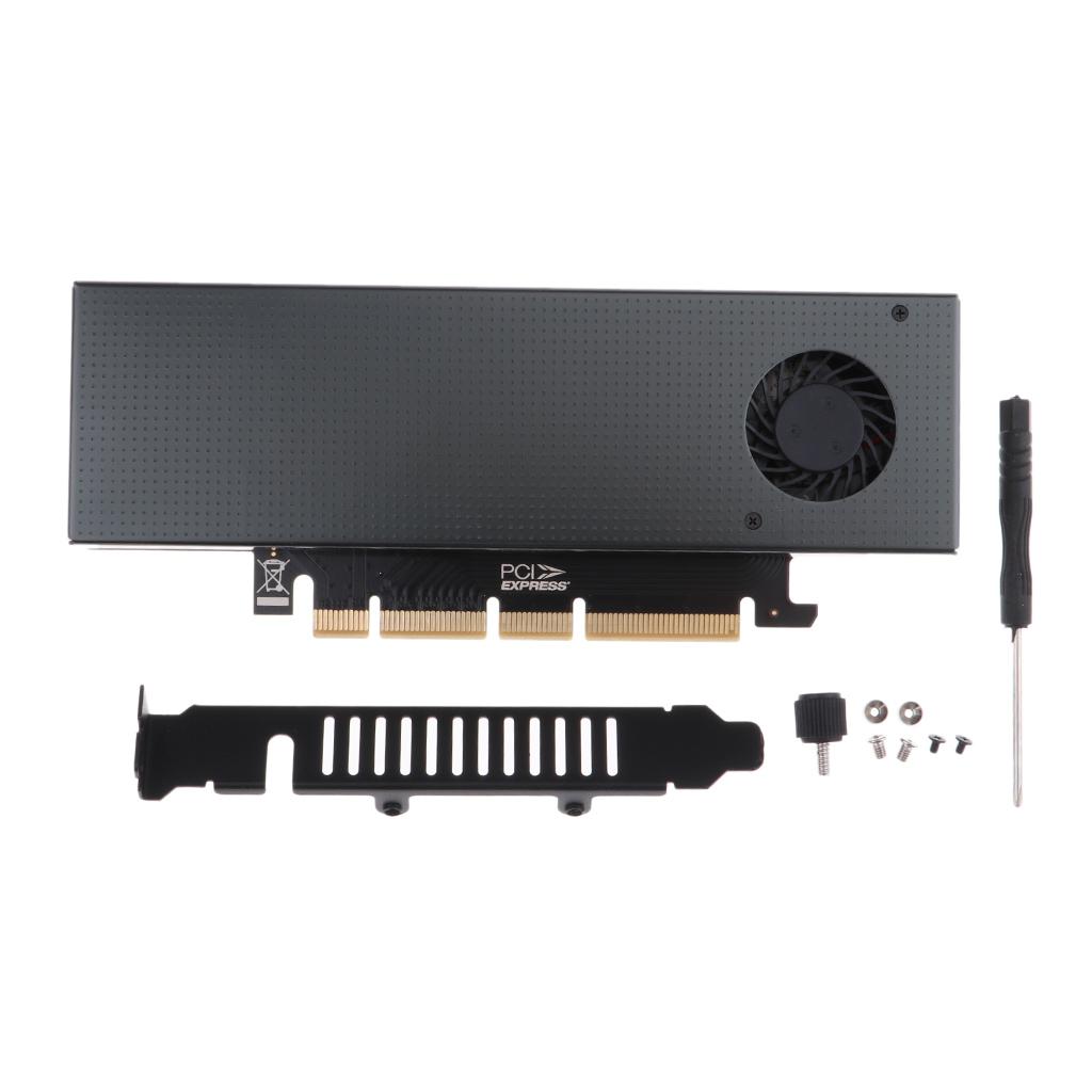Mát Bộ Tản Nhiệt Có Quạt Kép M2 SSD NVME/SATA sang PCIe x4 Adapter Thẻ