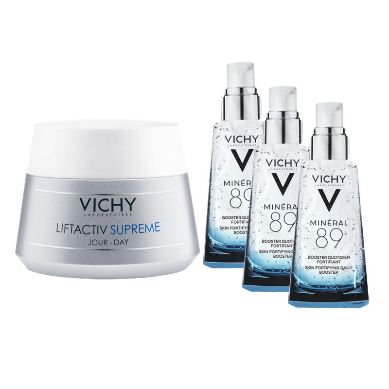 Bộ Kem Dưỡng Ngăn Ngừa Lão Hóa Da Ban Ngày Vichy Liftactiv Supreme (50ml) + Tặng Dưỡng Chất Giàu Khoáng Chất Mineral 89