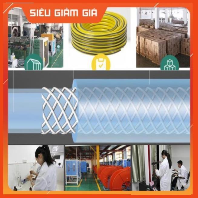 Bộ dây vòi xịt nước rửa xe, tưới cây . tăng áp 3 lần, loại 20m 206701-3 đầu đồng,cút+ tặng đai