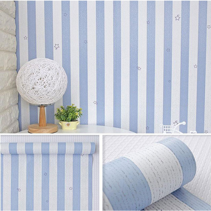 10m Giấy dán tường cuộn sọc xanh C0030B