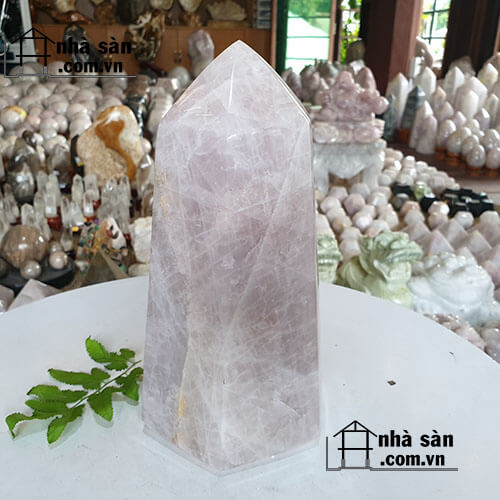 Trụ Đá Lục Giác Đá Thạch Anh Hồng Tự Nhiên T399 - Nặng 4.1kg kích thước cm - Vật phẩm phong thủy trang trí