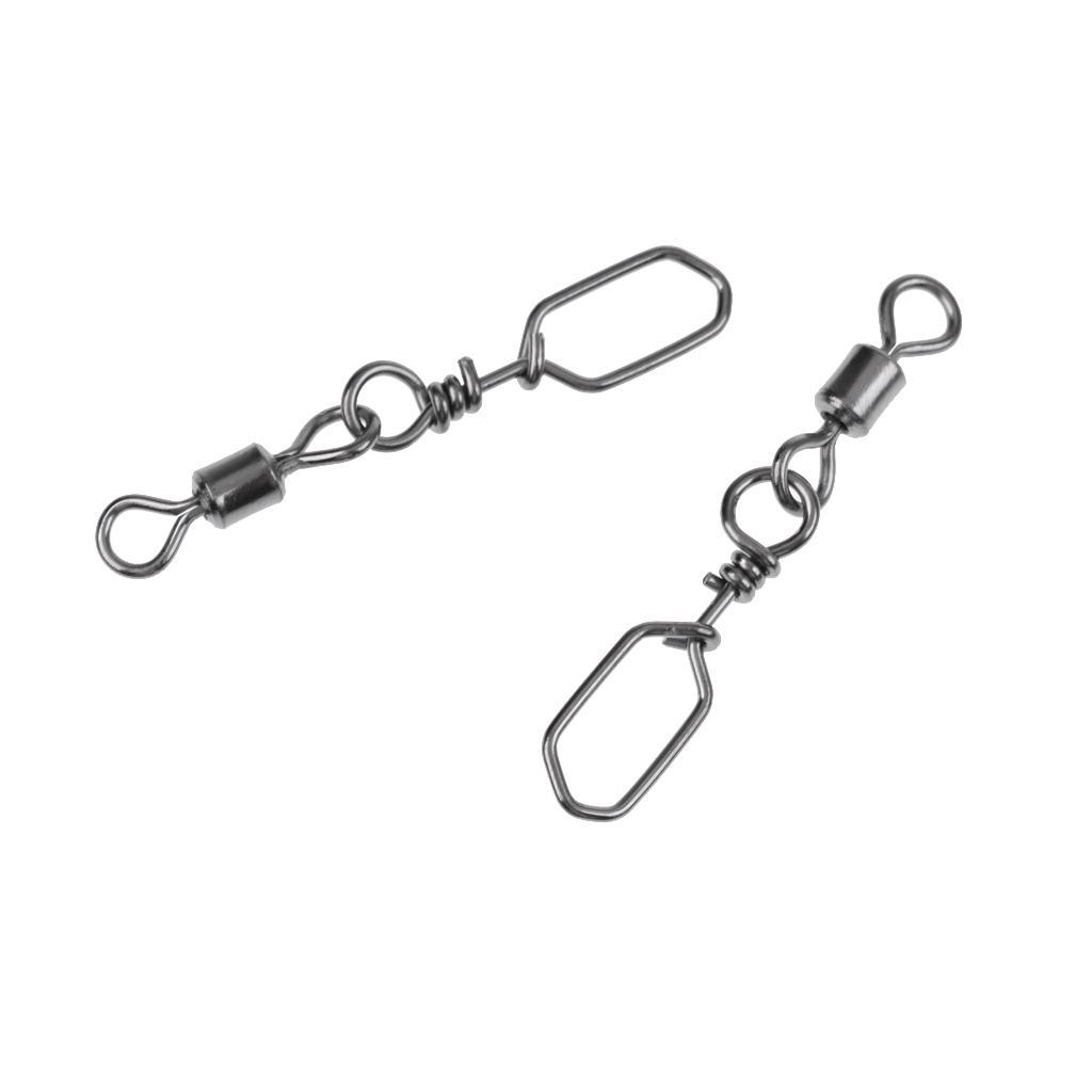 5 Size Fishing Swivels Snap Strong Ring Fishing Swivels Fishing Connector for Saltwater Silver Carp Fishing Accessories