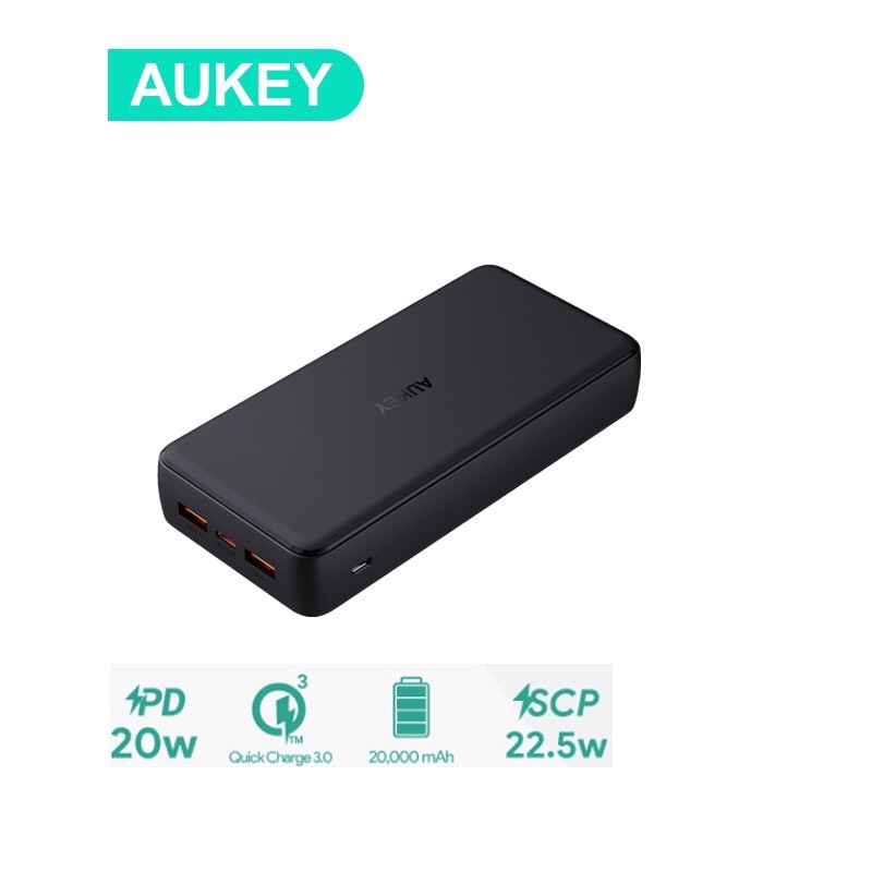 Pin Sạc Dự Phòng AUKEY PB-N93 20000mah Sạc Nhanh 22.5W - Công nghệ PD20W &amp; QC3.0 - Sạc Nhanh Nhiều Thiết Bị - Hàng Chính Hãng