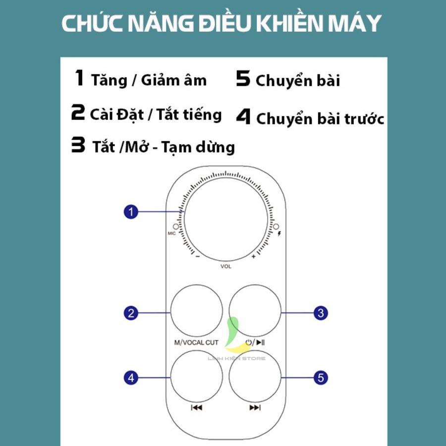 Loa Bluetooth Karaoke Su-Yosd YS104 - Loa xách tay mini chất liệu nhựa cao cấp, công suất 6W và micro không dây - Hàng nhập khẩu