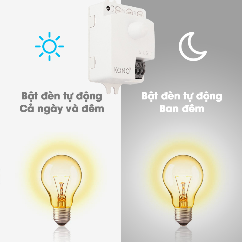 Cảm Ứng Siêu Âm Bật Đèn KONO KN-RD01B