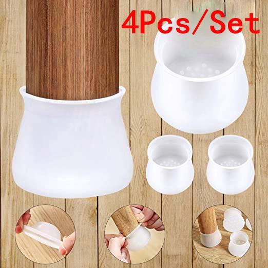 4PCS / Bọc chân bàn ghế bằng silicon dày chống trơn trượt, chống trầy xước sàn nhà, phù hợp với mọi loại nội thất