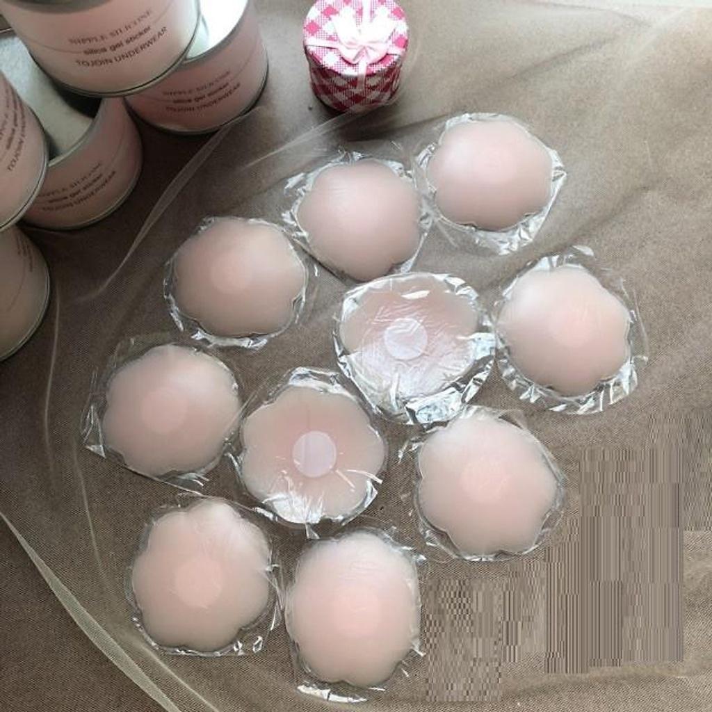 Miếng Dán Ngực Silicon, dán ti Hộp 5 cặp siêu dính tái sử dụng được nhiều lần mẫu Hot