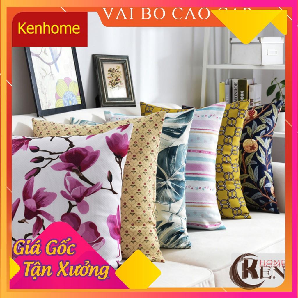 Gối Tựa Lưng | Gối Tựa Sofa, Gối Vuông Trang Trí In Hoạt Tiết Hoa Lá Hiện Đại Kích Thước 45x45cm