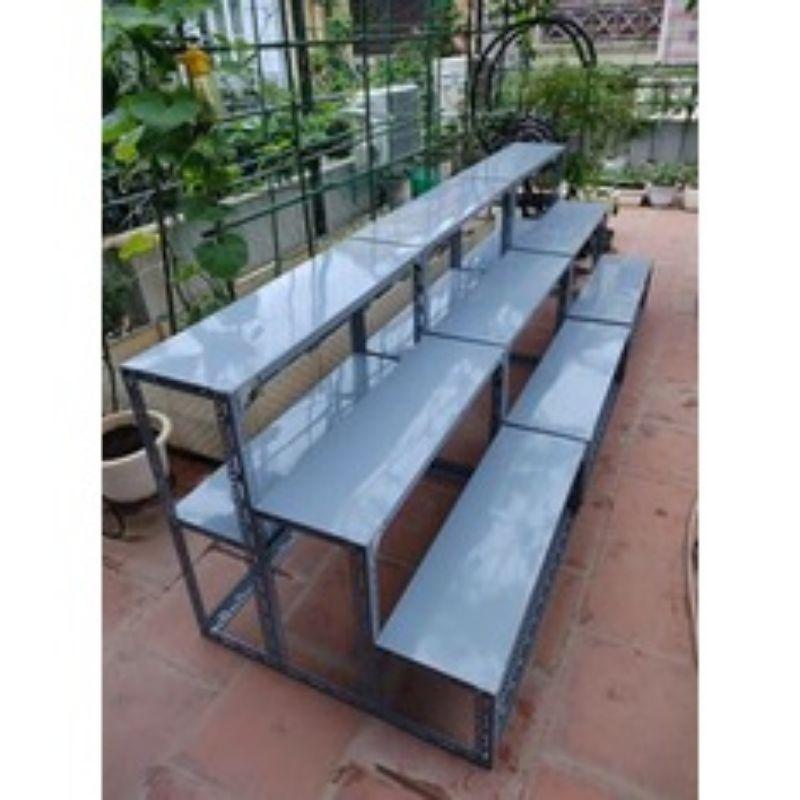 KỆ mâm sắt V Lỗ 3 tầng bậc thang trụ sắt V3x3cm và sắt V4x4cm