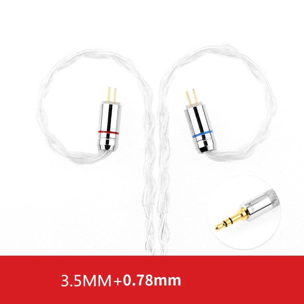 Dây Cáp Mạ Bạc Trn T3 8 Lõi 2.5/3.5mm Kèm Mmcx/2Pin Cho Tai Nghe Hifi
