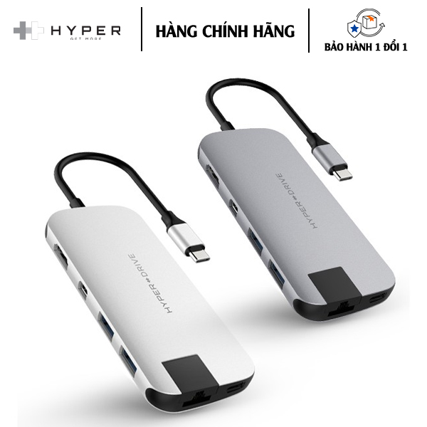 Cổng Chuyển Hyperdrive SLIM USB-C Multi Port Hub Cho MacBook, PC &amp; Devices - Hàng Chính Hãng