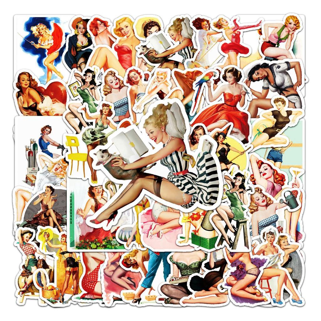 Sticker SEXY GIRL hoạt hình cute trang trí mũ bảo hiểm,guitar,ukulele,điện thoại,sổ tay,laptop-mẫu S119