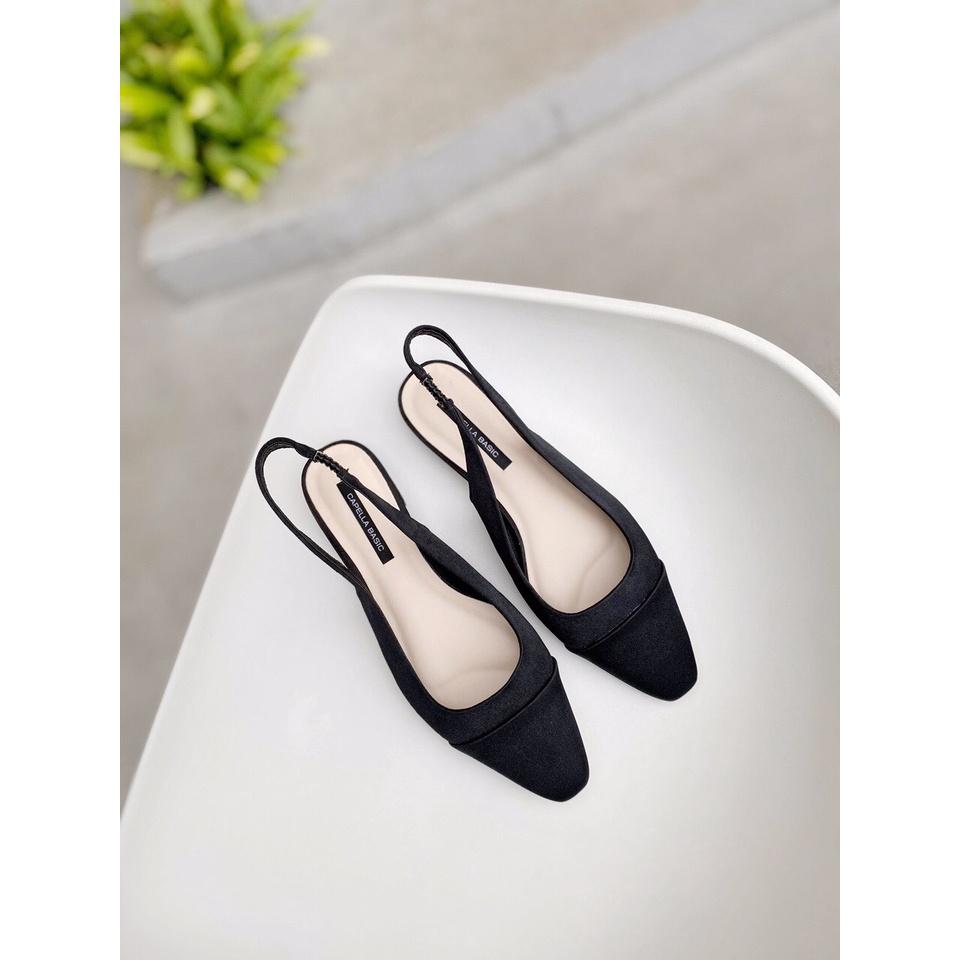 Slingback mũi vá đế bệt