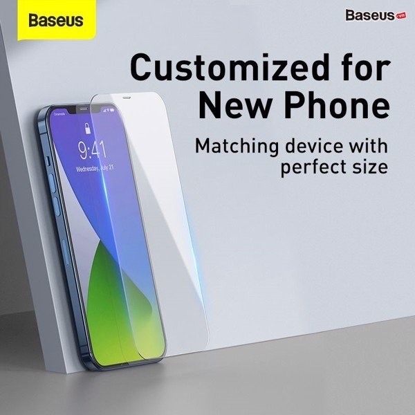 Bộ 2 miếng kính cường lực Baseus cho iPhone 12 Mini / 12 / 12 Pro / 12 Pro Max - Full Box - Gor - Hàng Chính Hãng