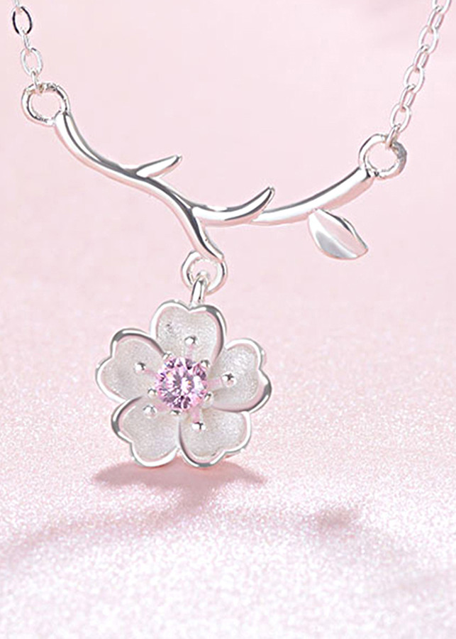 Trang sức Bạc – Bộ trang sức bạc nữ hoa mai pha lê tím TS-BTS-HMT – Pha Lê Tím