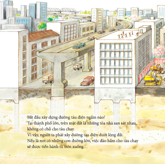 Sách cho bé từ 3 tuổi - Phát triển quan sát Đường hầm tàu điện ngầm được xây dựng như thế nào?
