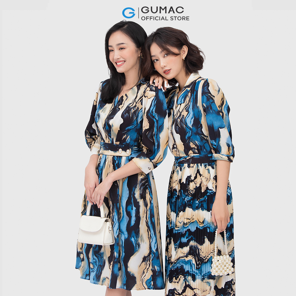 Chân váy GUMAC VC04029 tạo kiểu dập ly nhẹ nhàng thanh lịch