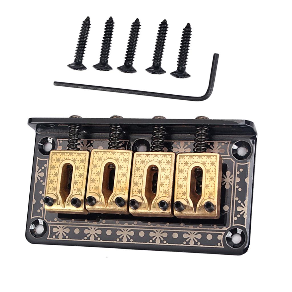 1 Set 4-String Guitar Saddle Bridge for Cigar Box Guitar/Bass Guitar/Ukulele Accessory String Space 14.1mm