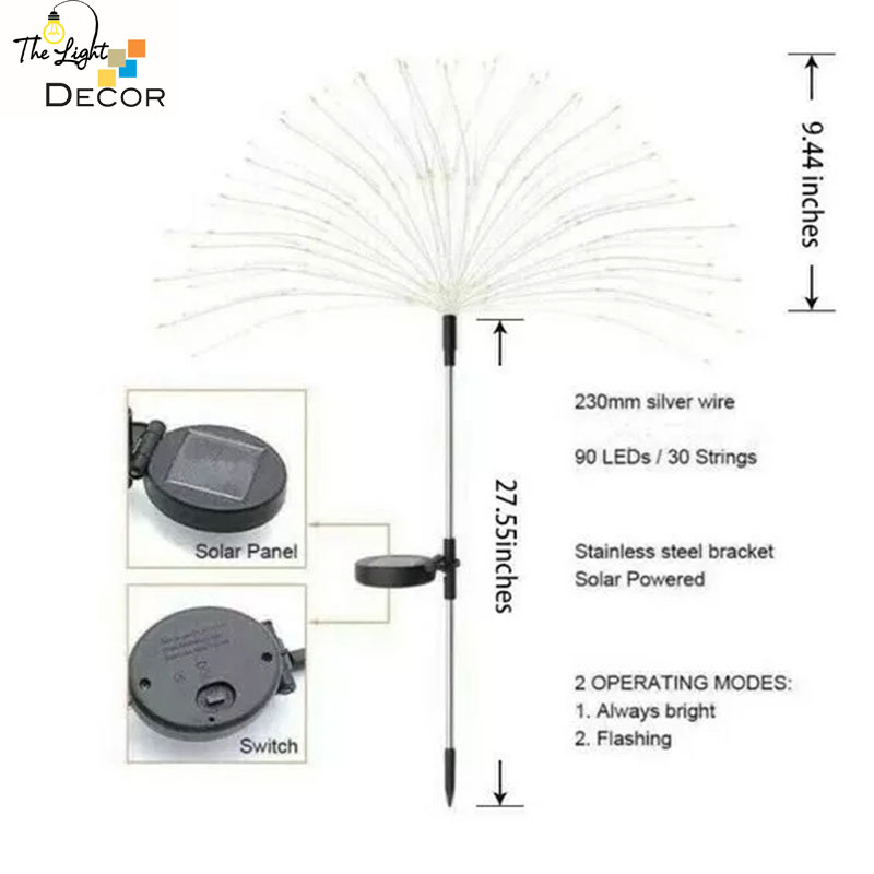 Đèn led năng lượng mặt trời DIY The Ligh Decor Trang Trí Sân Vườn, Con Đường Chống Thấm Nước Sân Bãi Cỏ 120 Led