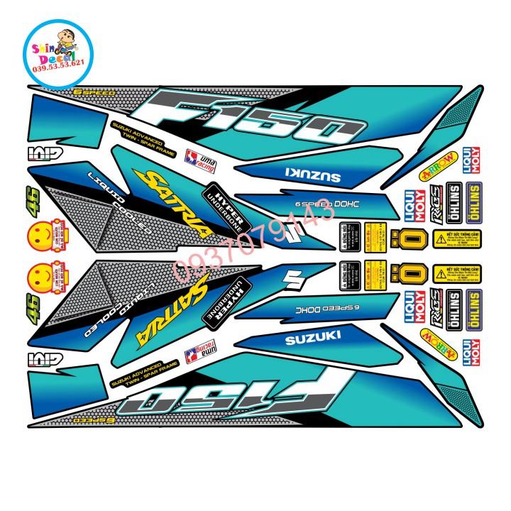 Tem xe satria fi chất liệu Crom