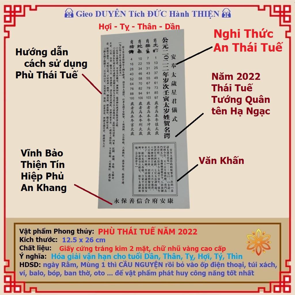 Phù Thái Tuế giấy dán cửa hóa giải vận hạn năm 2022