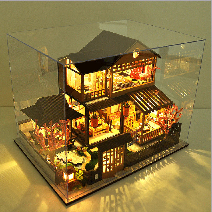 Mô hình nhà DIY Doll House A Day Of Okayama Kèm Mica Chống bụi