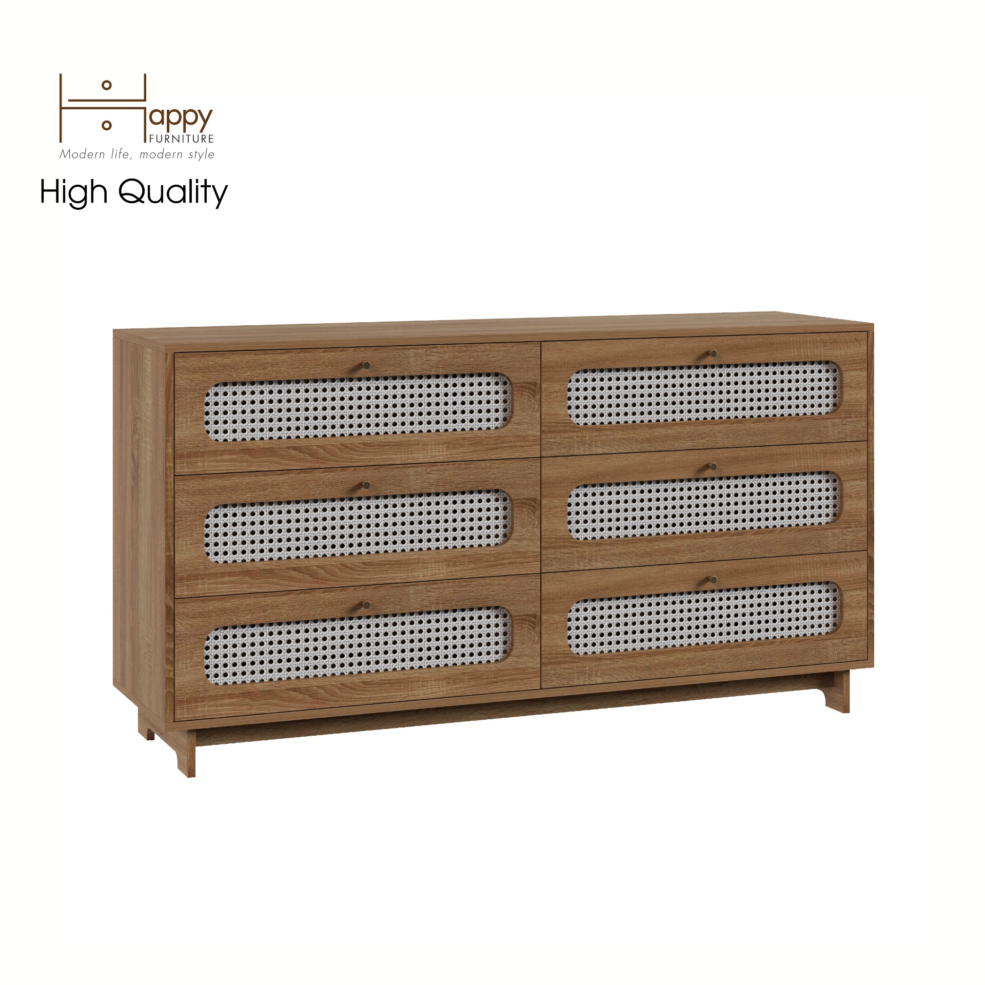 [Happy Home Furniture] MEYDAN, Tủ đựng đồ 3 tầng 6 ngăn kéo , 160cm x 45cm x 86cm ( DxRxC), THK_079