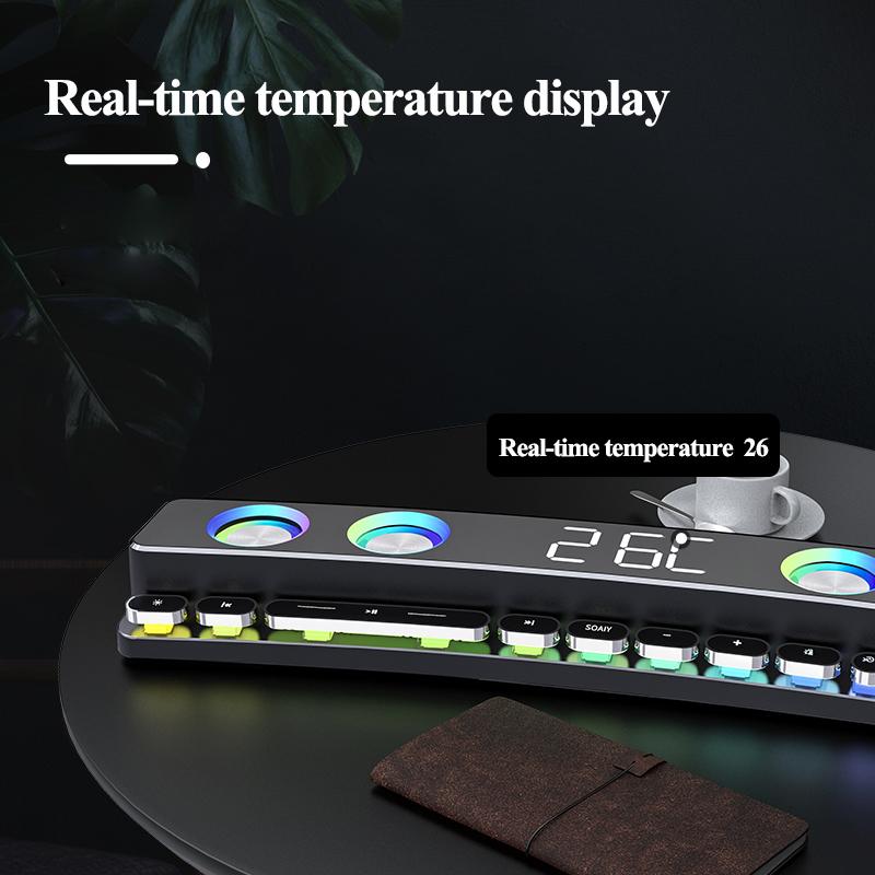 Soaiy SH39 Bluetooth RGB loa game không dây Stereo Subwofer usb aux tf pc máy tính âm thanh thanh âm thanh soundbar Color: Gaming version White