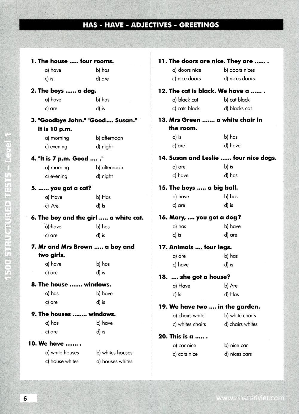 1500 Structured Tests Leve 1 (Không CD)