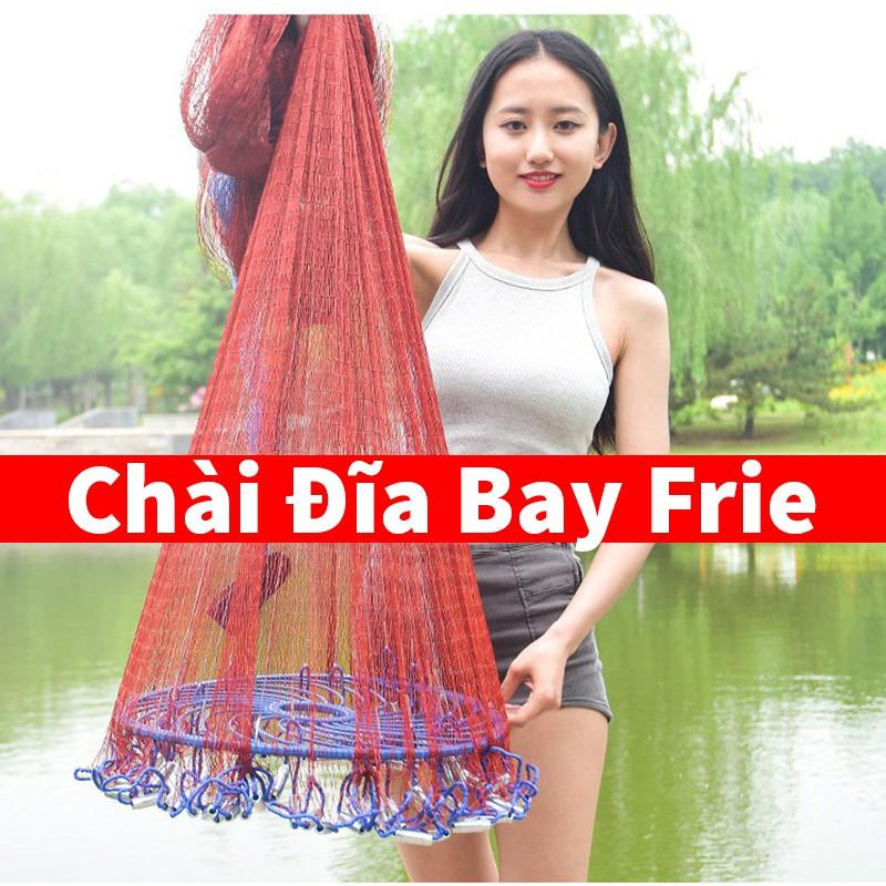 Chài Bắt Cá-Chài Đĩa Bay Frie Sợi Dù Chân Chì Đúc Tặng Kèm 6m Dây