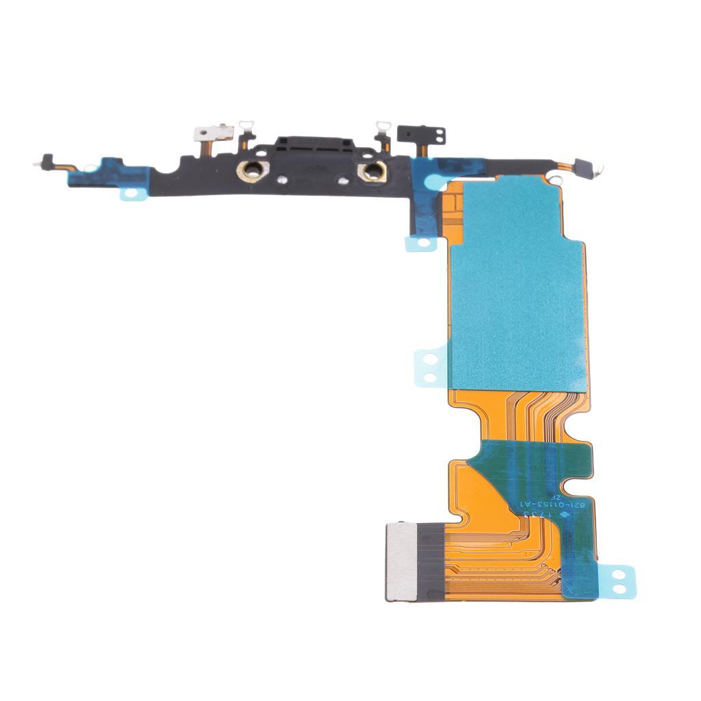 Charging Port Dock Connector Flex Cable with Headphone Jack Microphone Replacment Assembly for Apple iPhone 8 Plus Black/White