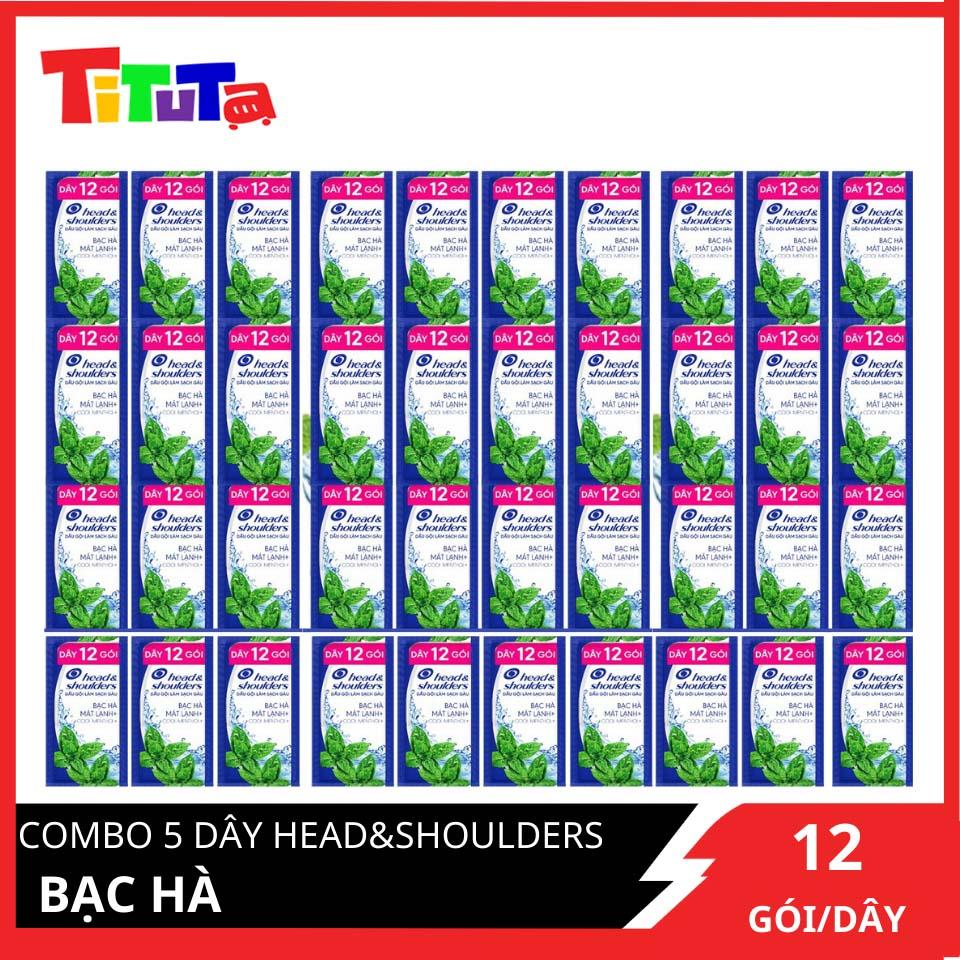 COMBO 5 dây Dầu Gội Head&Shoulders Bạc hà 